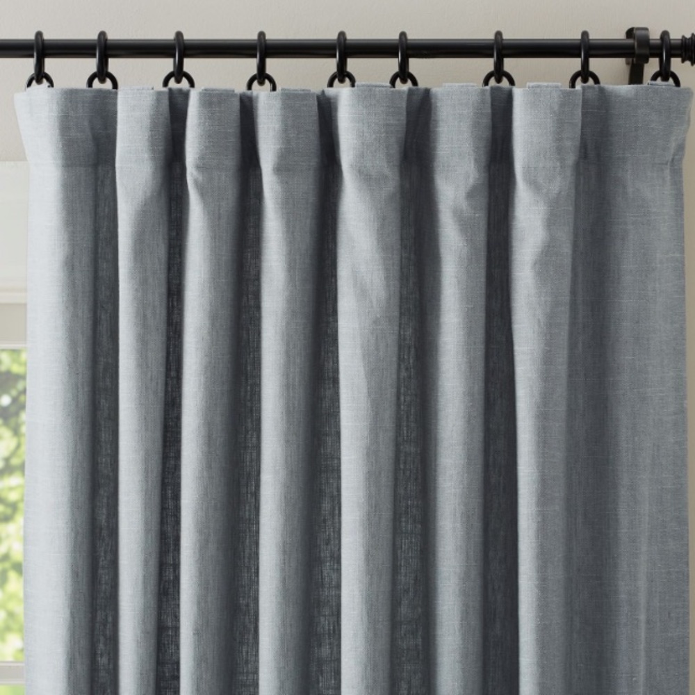 Pottery Barn Emery Blackout 100”x108” Mineral Blue